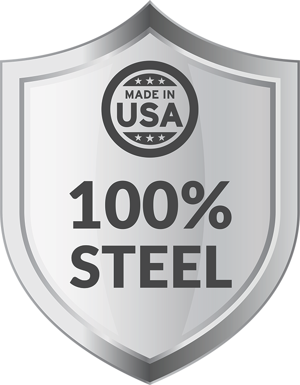 "Made in USA 100% Steel"